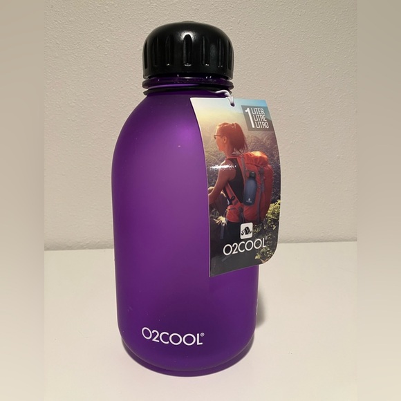 New w/ tags - O2COOL water bottle in purple - 1 liter - Picture 2 of 7